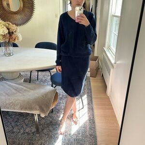 Vintage knit skirt and v neck sweater set size S